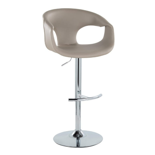 English Elm Contemporary Adjustable Swivel Barstools Faux Leather Cushioned Chrome Base Set of 2 B202S02319