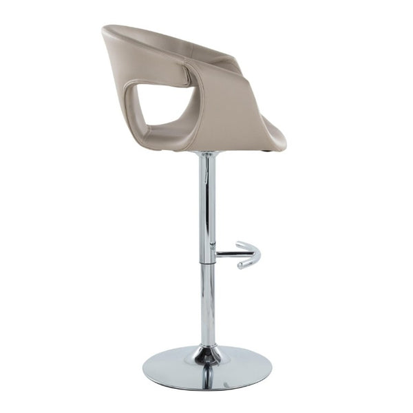English Elm Contemporary Adjustable Swivel Barstools Faux Leather Cushioned Chrome Base Set of 2 B202S02319