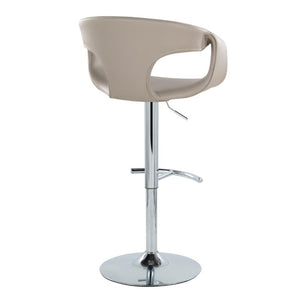 English Elm Contemporary Adjustable Swivel Barstools Faux Leather Cushioned Chrome Base Set of 2 B202S02319