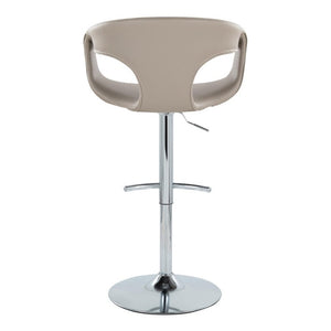 English Elm Contemporary Adjustable Swivel Barstools Faux Leather Cushioned Chrome Base Set of 2 B202S02319