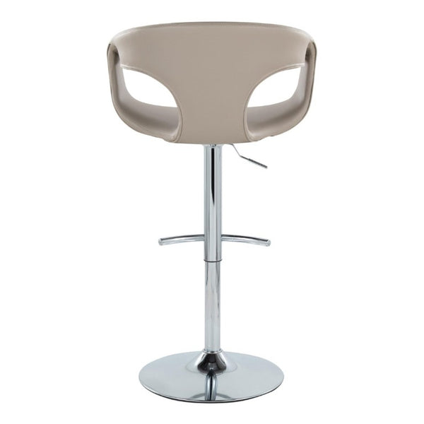 English Elm Contemporary Adjustable Swivel Barstools Faux Leather Cushioned Chrome Base Set of 2 B202S02319