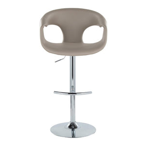 English Elm Contemporary Adjustable Swivel Barstools Faux Leather Cushioned Chrome Base Set of 2 B202S02319