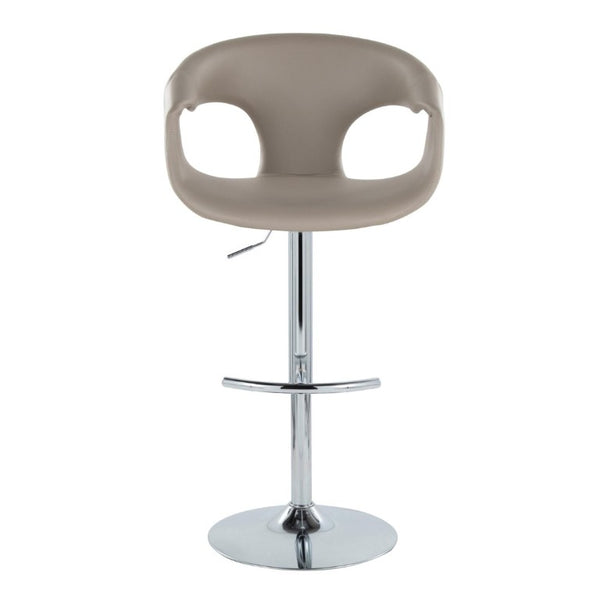 English Elm Contemporary Adjustable Swivel Barstools Faux Leather Cushioned Chrome Base Set of 2 B202S02319