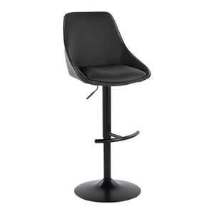 English Elm Contemporary Swivel Barstools with Gold Base and White Faux Leather Set of 2 Black - Black Metal B202S02322