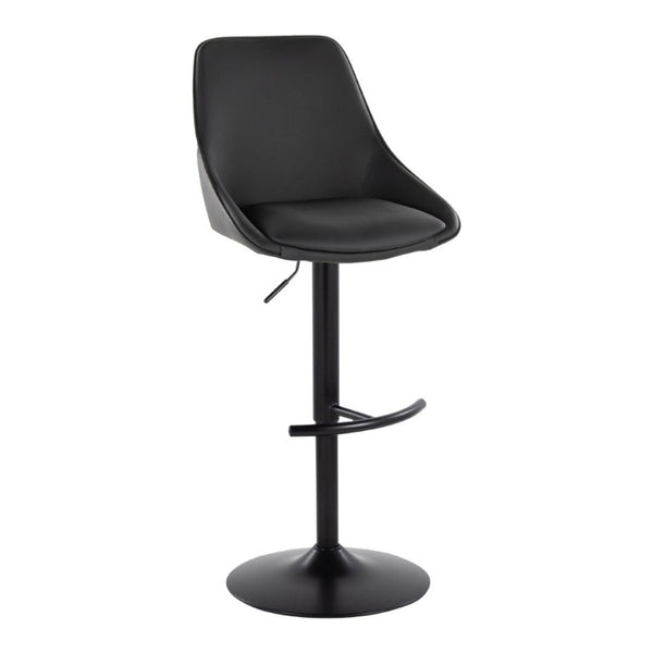 English Elm Contemporary Swivel Barstools with Gold Base and White Faux Leather Set of 2 Black - Black Metal B202S02322