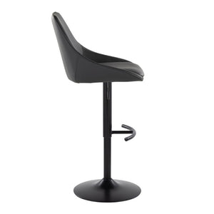 English Elm Contemporary Swivel Barstools with Gold Base and White Faux Leather Set of 2 Black - Black Metal B202S02322