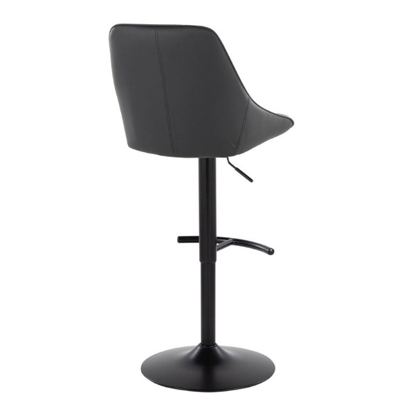 English Elm Contemporary Swivel Barstools with Gold Base and White Faux Leather Set of 2 Black - Black Metal B202S02322