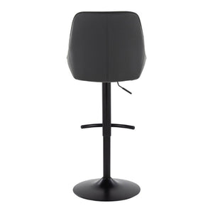 English Elm Contemporary Swivel Barstools with Gold Base and White Faux Leather Set of 2 Black - Black Metal B202S02322
