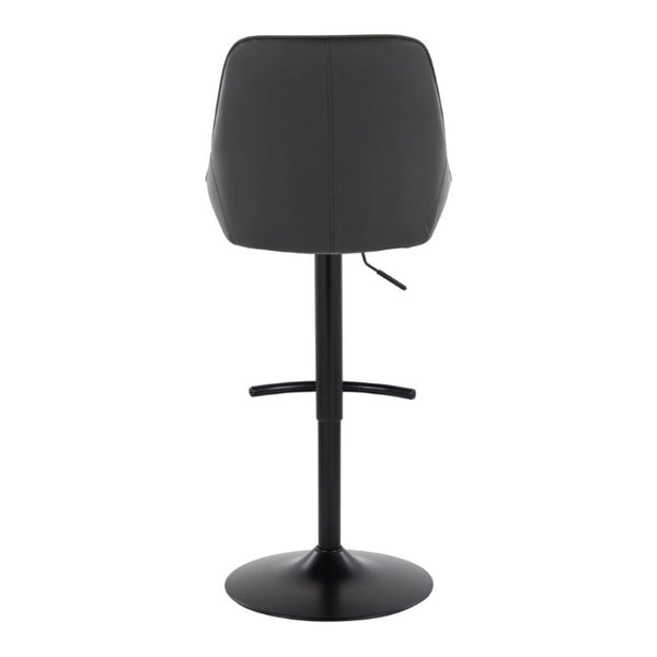 English Elm Contemporary Swivel Barstools with Gold Base and White Faux Leather Set of 2 Black - Black Metal B202S02322