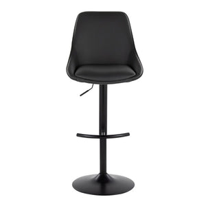 English Elm Contemporary Swivel Barstools with Gold Base and White Faux Leather Set of 2 Black - Black Metal B202S02322