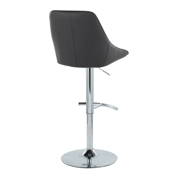 English Elm Contemporary Swivel Barstools with Gold Base and White Faux Leather Set of 2 Black - Chrome Metal B202S02324