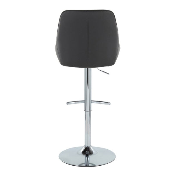 English Elm Contemporary Swivel Barstools with Gold Base and White Faux Leather Set of 2 Black - Chrome Metal B202S02324