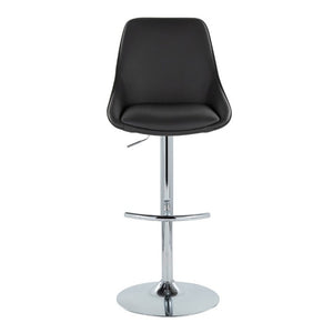 English Elm Contemporary Swivel Barstools with Gold Base and White Faux Leather Set of 2 Black - Chrome Metal B202S02324