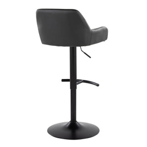 English Elm Contemporary Swivel Barstools PU Leather Matte Metal Industrial Kitchen Set of 2 Black B202S02327