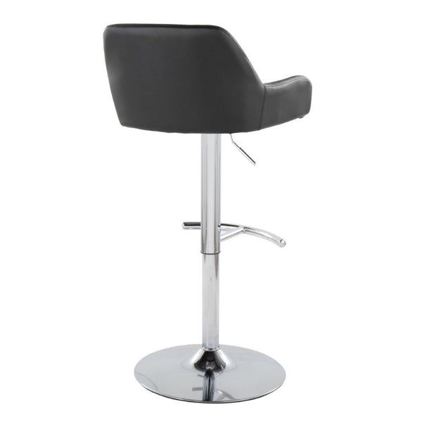 English Elm Contemporary Swivel Barstools PU Leather Matte Metal Industrial Kitchen Set of 2 Chrome B202S02328