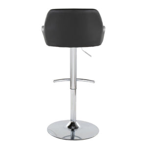 English Elm Contemporary Swivel Barstools PU Leather Matte Metal Industrial Kitchen Set of 2 Chrome B202S02328