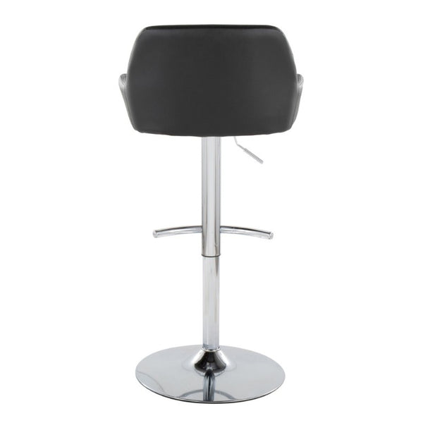 English Elm Contemporary Swivel Barstools PU Leather Matte Metal Industrial Kitchen Set of 2 Chrome B202S02328