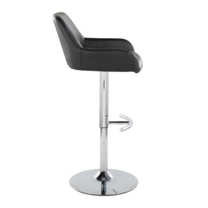 English Elm Contemporary Swivel Barstools PU Leather Matte Metal Industrial Kitchen Set of 2 Chrome B202S02328