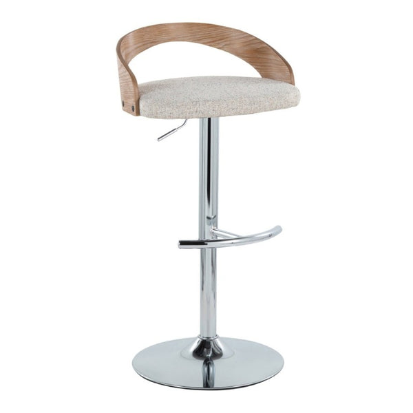 English Elm Adjustable Swivel Barstools Set of 2 with Chrome Base Padded Oat Seat Kitchen Counter B202S02331