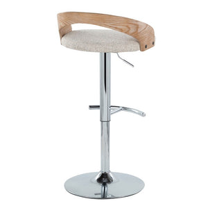 English Elm Adjustable Swivel Barstools Set of 2 with Chrome Base Padded Oat Seat Kitchen Counter B202S02331