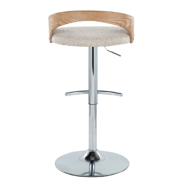 English Elm Adjustable Swivel Barstools Set of 2 with Chrome Base Padded Oat Seat Kitchen Counter B202S02331