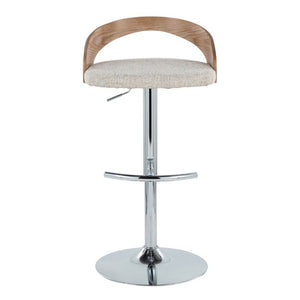 English Elm Adjustable Swivel Barstools Set of 2 with Chrome Base Padded Oat Seat Kitchen Counter B202S02331