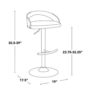 English Elm Adjustable Swivel Barstools Set of 3 with Oat Fabric Chrome and Whitewashed Wood B202S02333