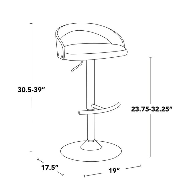 English Elm Adjustable Swivel Barstools Set of 3 with Oat Fabric Chrome and Whitewashed Wood B202S02333
