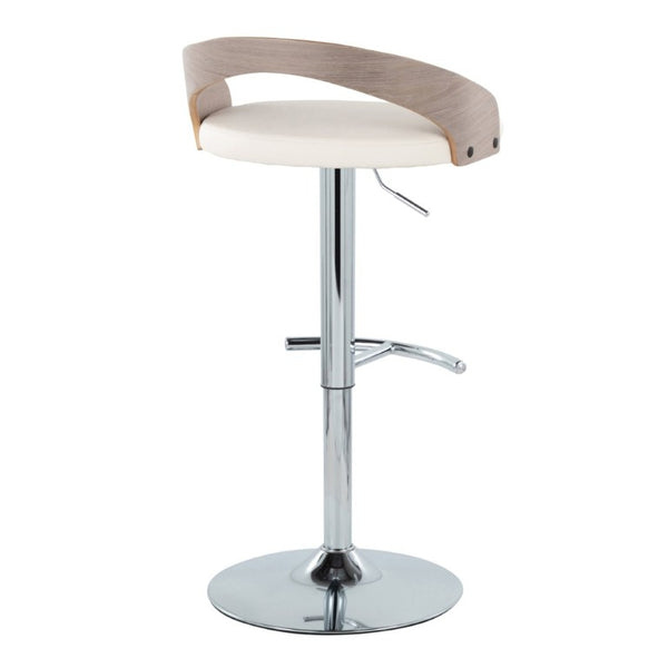 English Elm Adjustable Swivel Barstools Set of 3 PU Leather Seat Chrome Base Counter Height B202S02335