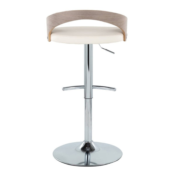 English Elm Adjustable Swivel Barstools Set of 3 PU Leather Seat Chrome Base Counter Height B202S02335