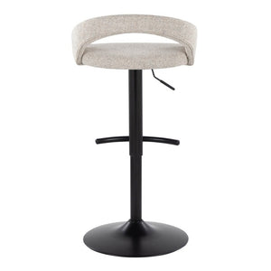 English Elm Adjustable Barstools Set of 3 Woven Fabric Swivel Seats with Black Metal Base Oat B202S02337