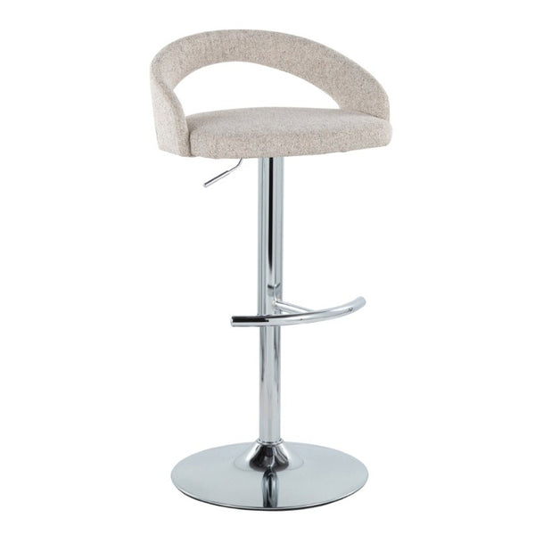 English Elm Adjustable Swivel Barstools Set of 3 Chrome Base Upholstered Kitchen Island Seating Oat B202S02338