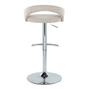 English Elm Adjustable Swivel Barstools Set of 3 Chrome Base Upholstered Kitchen Island Seating Oat B202S02338