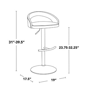 English Elm Adjustable Swivel Barstools Set of 3 PU Leather Counter Height Seating for Kitchen Island Black B202S02343
