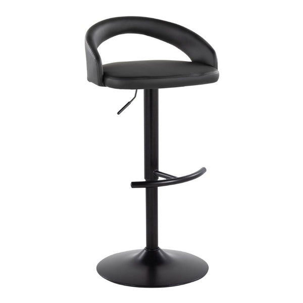 English Elm Adjustable Swivel Barstools Set of 3 PU Leather Counter Height Seating for Kitchen Island Black B202S02343
