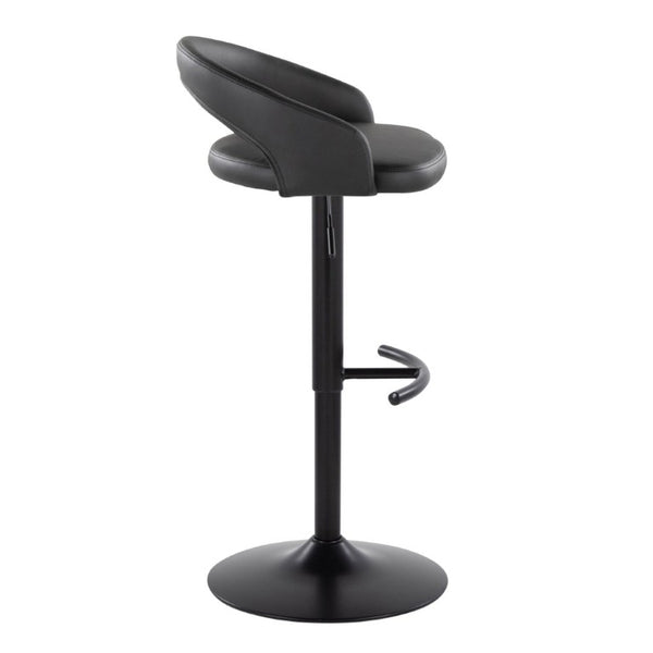 English Elm Adjustable Swivel Barstools Set of 3 PU Leather Counter Height Seating for Kitchen Island Black B202S02343