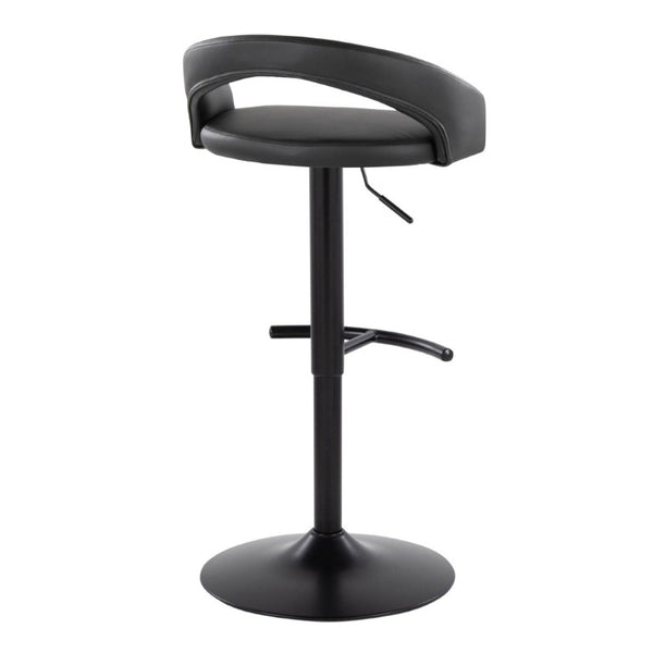 English Elm Adjustable Swivel Barstools Set of 3 PU Leather Counter Height Seating for Kitchen Island Black B202S02343