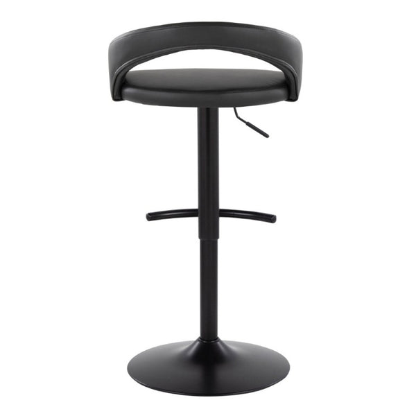 English Elm Adjustable Swivel Barstools Set of 3 PU Leather Counter Height Seating for Kitchen Island Black B202S02343