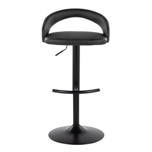 English Elm Adjustable Swivel Barstools Set of 3 PU Leather Counter Height Seating for Kitchen Island Black B202S02343