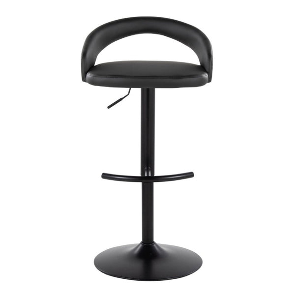 English Elm Adjustable Swivel Barstools Set of 3 PU Leather Counter Height Seating for Kitchen Island Black B202S02343
