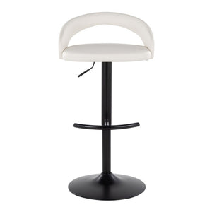 English Elm Adjustable Swivel Barstools Set of 3 PU Leather Counter Height Seating for Kitchen Island White B202S02346