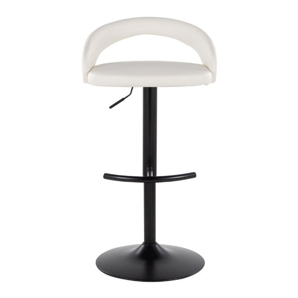 English Elm Adjustable Swivel Barstools Set of 3 PU Leather Counter Height Seating for Kitchen Island White B202S02346
