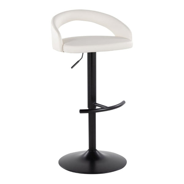 English Elm Adjustable Swivel Barstools Set of 3 PU Leather Counter Height Seating for Kitchen Island White B202S02346