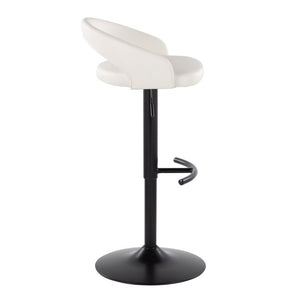 English Elm Adjustable Swivel Barstools Set of 3 PU Leather Counter Height Seating for Kitchen Island White B202S02346