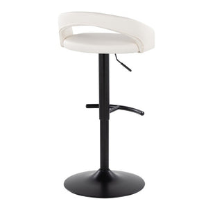 English Elm Adjustable Swivel Barstools Set of 3 PU Leather Counter Height Seating for Kitchen Island White B202S02346