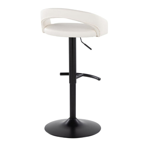 English Elm Adjustable Swivel Barstools Set of 3 PU Leather Counter Height Seating for Kitchen Island White B202S02346
