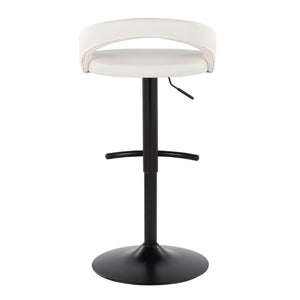 English Elm Adjustable Swivel Barstools Set of 3 PU Leather Counter Height Seating for Kitchen Island White B202S02346