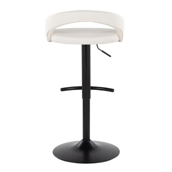English Elm Adjustable Swivel Barstools Set of 3 PU Leather Counter Height Seating for Kitchen Island White B202S02346