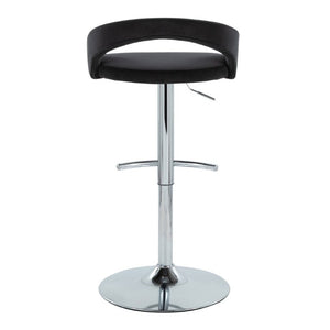 English Elm Adjustable Swivel Barstools Set of 3 Chrome Base PU Leather Kitchen Counter Seating Black B202S02347