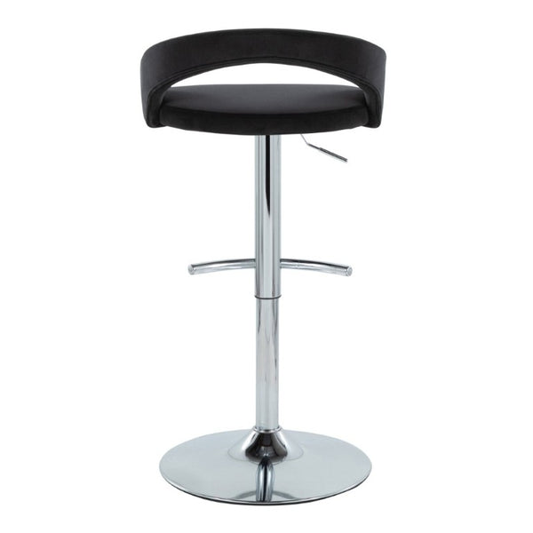 English Elm Adjustable Swivel Barstools Set of 3 Chrome Base PU Leather Kitchen Counter Seating Black B202S02347